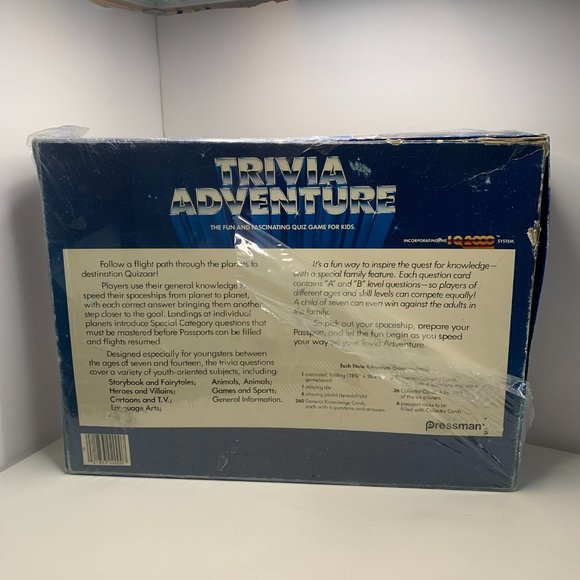 Trivia Adventure Quiz Pressman Board Game #2000 Vintage 1983 Original Seal ON! - Picture 3 of 6
